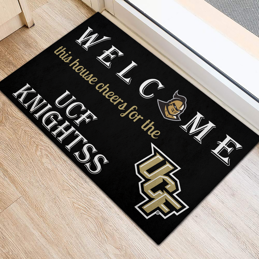 Welcome This House Cheers for The UCF Knights Doormat for Fans