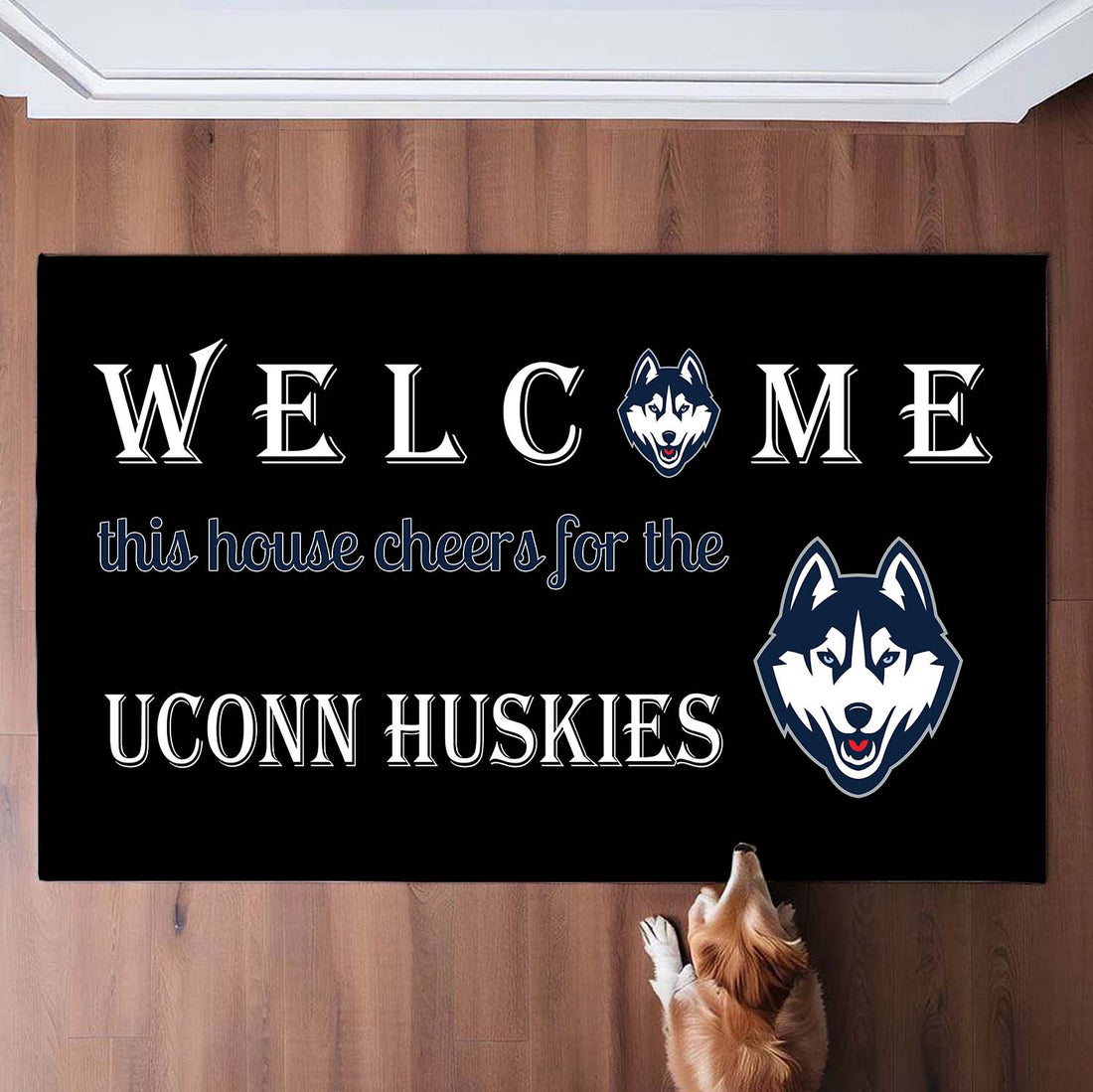 Welcome This House Cheers for The Uconn Huskies Doormat for Fans