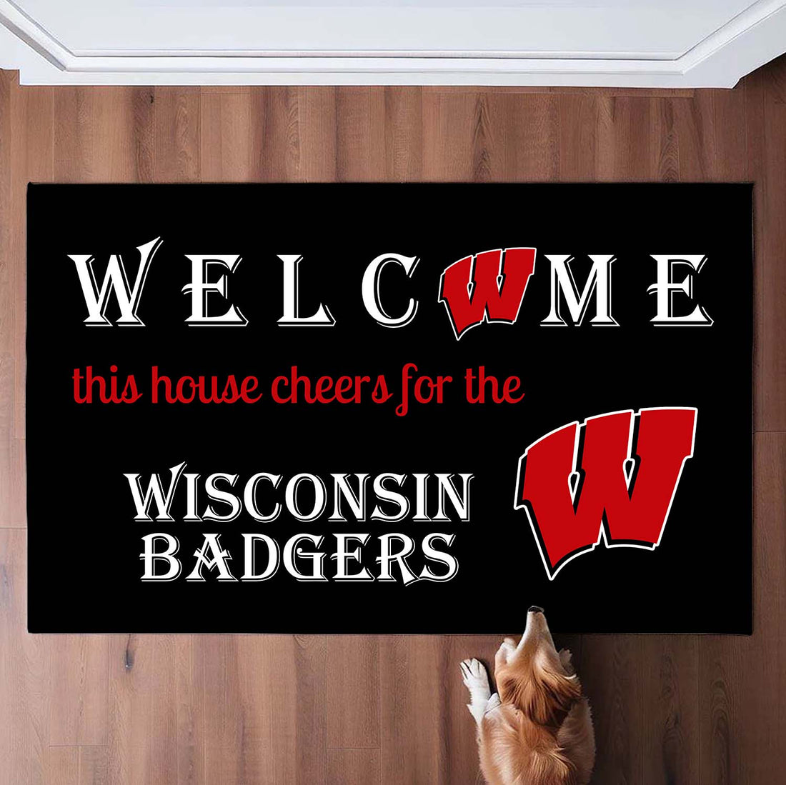 Welcome This House Cheers for The Wisconsin Badgers Doormat for Fans