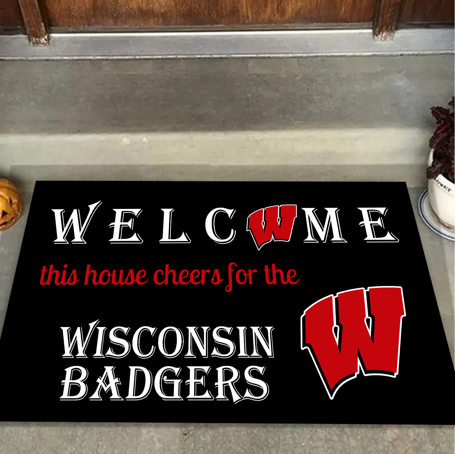 Welcome This House Cheers for The Wisconsin Badgers Doormat for Fans