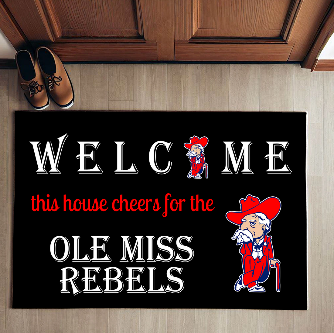 Welcome This House Cheers for The Ole Miss Rebels Doormat for Fans