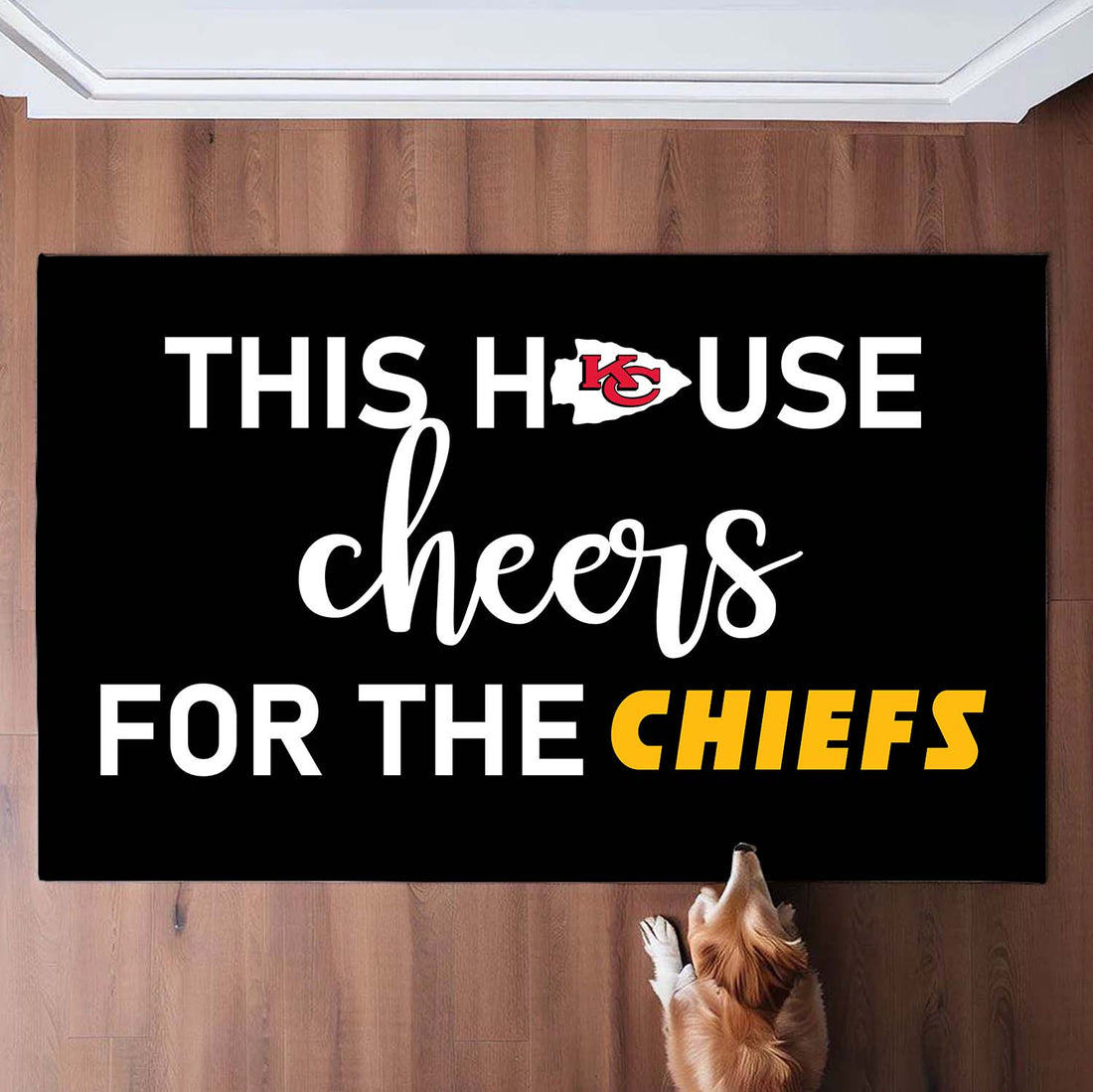 This House Cheers For The Kansas City Chiefs Doormat for Fans