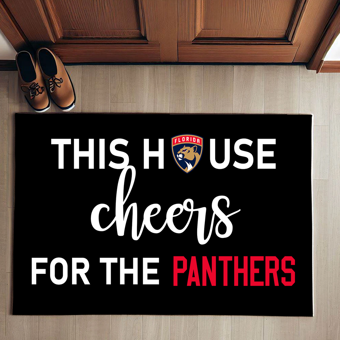 This House Cheers For The Florida Panthers Doormat for Fans