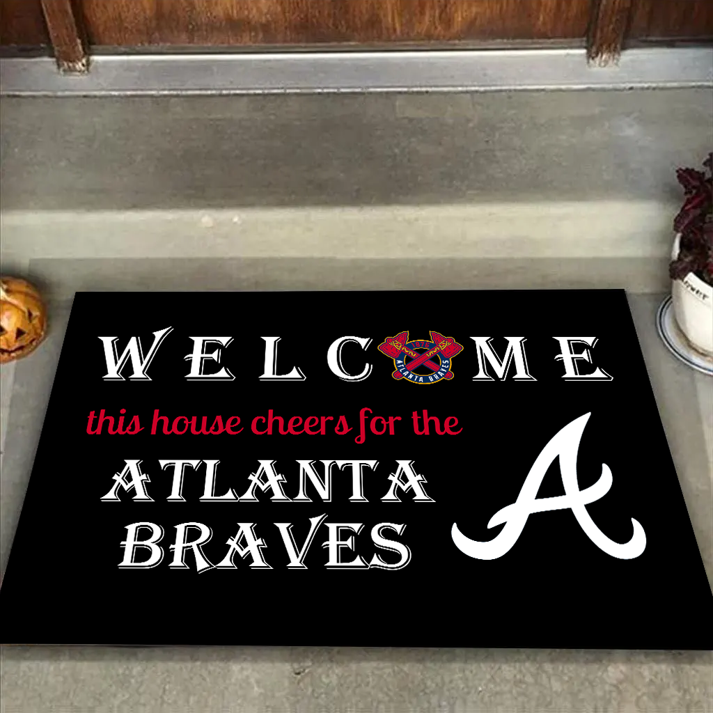 Welcome This House Cheers for The Atlanta Braves Doormat for Fans