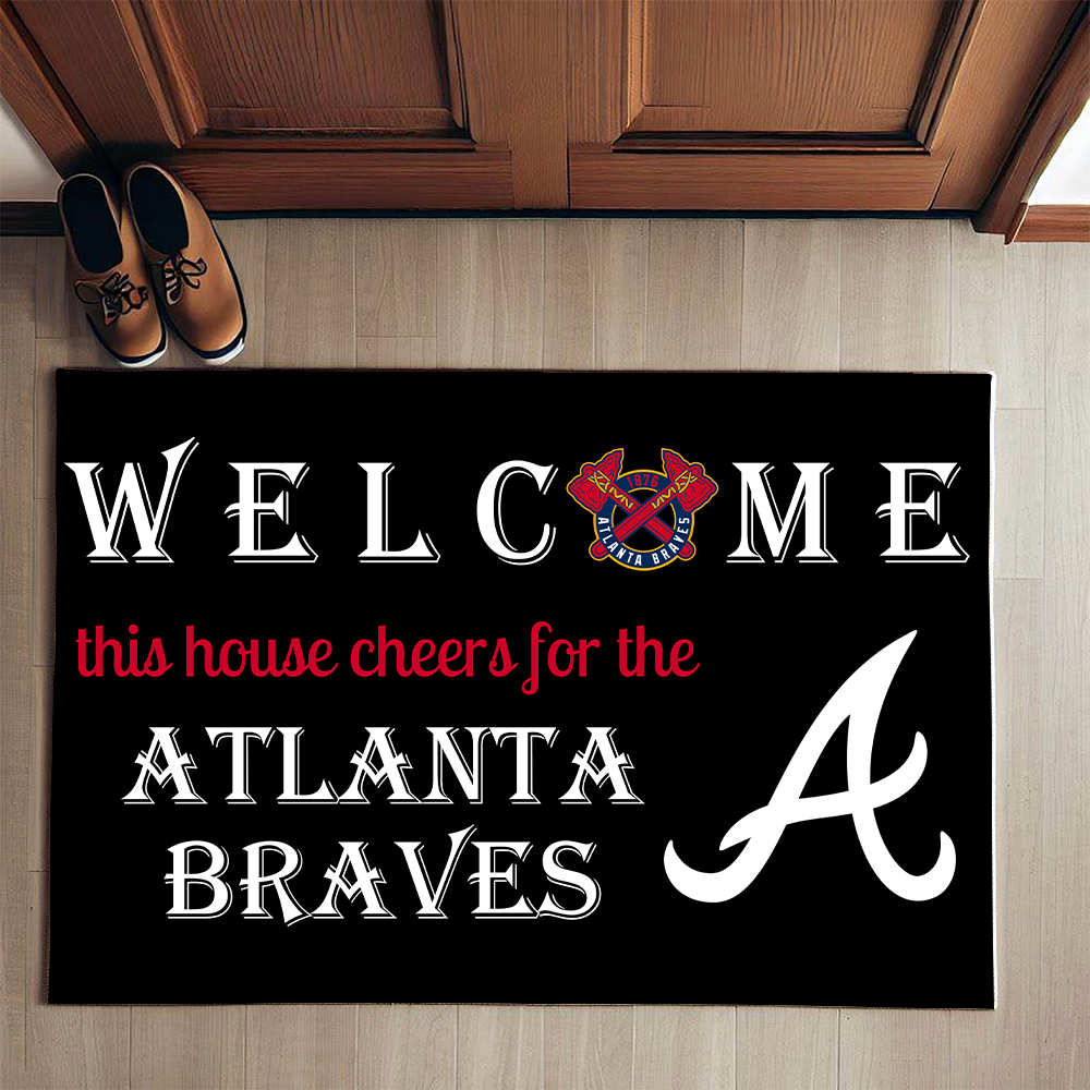 Welcome This House Cheers for The Atlanta Braves Doormat for Fans