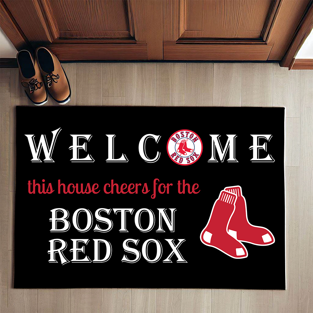 Welcome This House Cheers for The Boston Red Sox Doormat for Fans