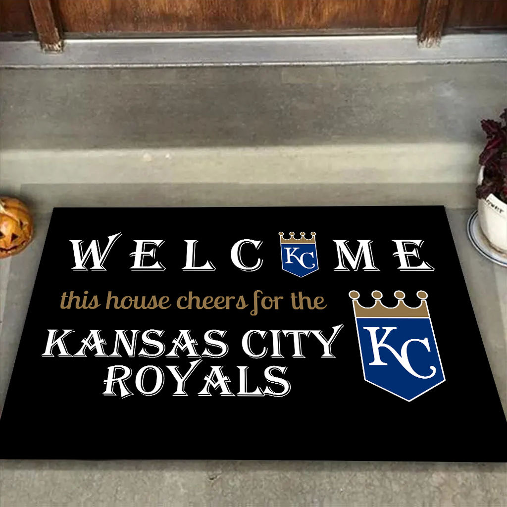 Welcome This House Cheers for The Kansas City Royals Doormat for Fans