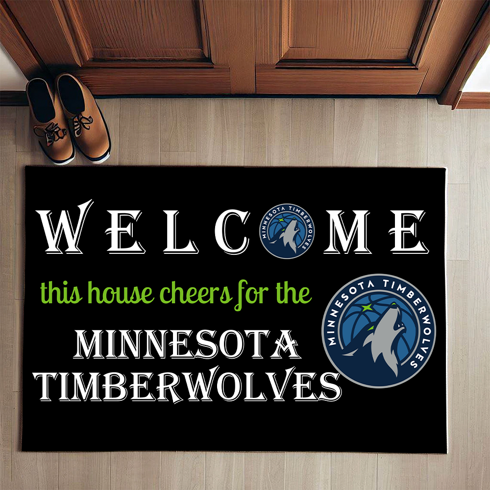 Welcome This House Cheers for The Minnesota Timberwolves Doormat for Fans