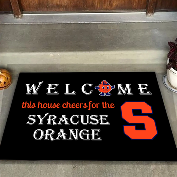 Welcome This House Cheers for The Syracuse Orange Doormat for Fans