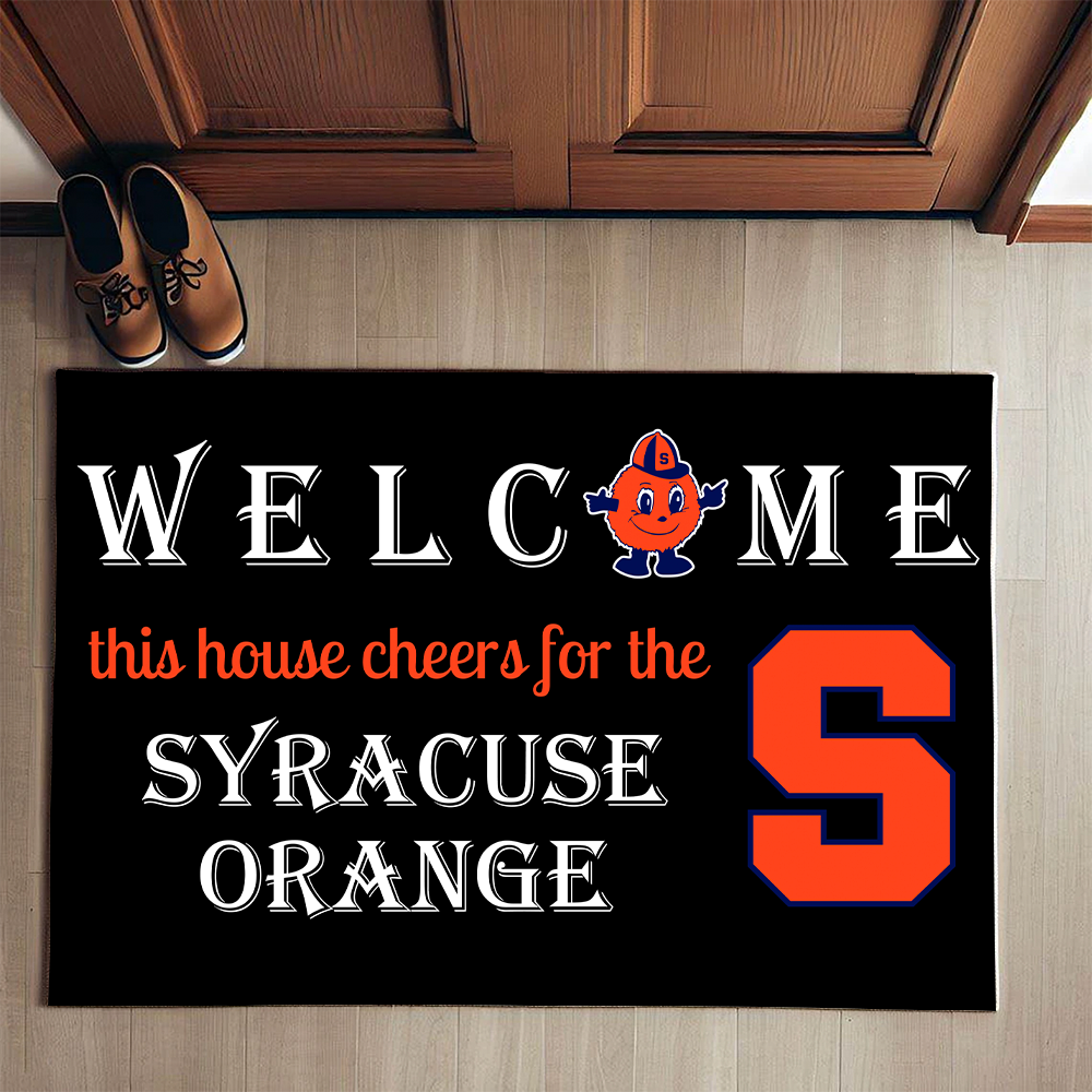 Welcome This House Cheers for The Syracuse Orange Doormat for Fans