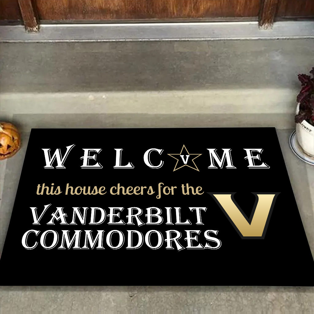 Welcome This House Cheers for The Vanderbilt Commodores Doormat for Fans