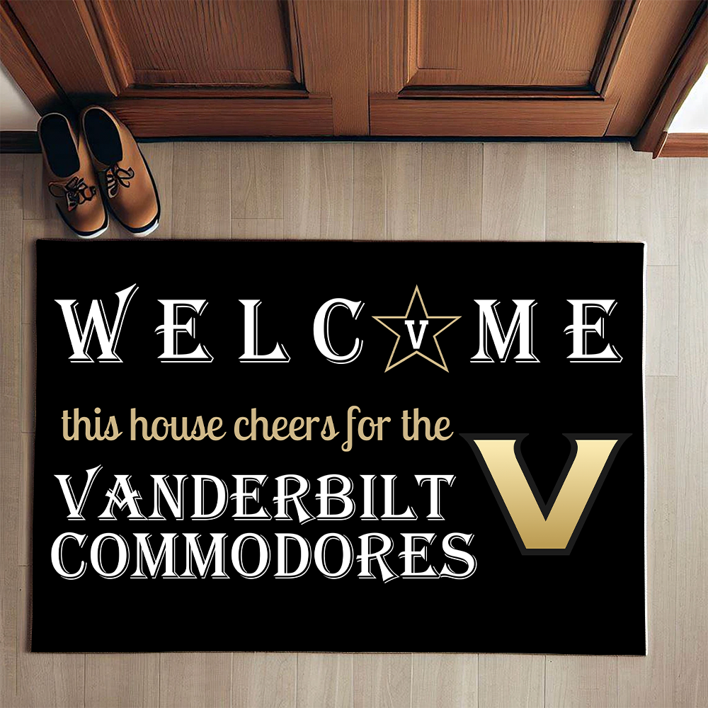 Welcome This House Cheers for The Vanderbilt Commodores Doormat for Fans