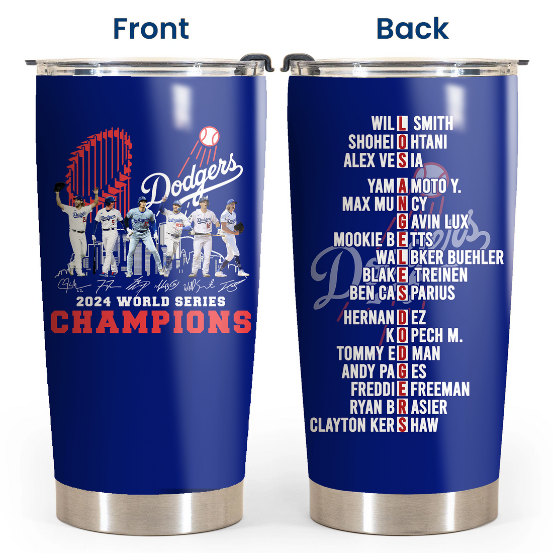 Dodgers 2024 Champions Tumblers