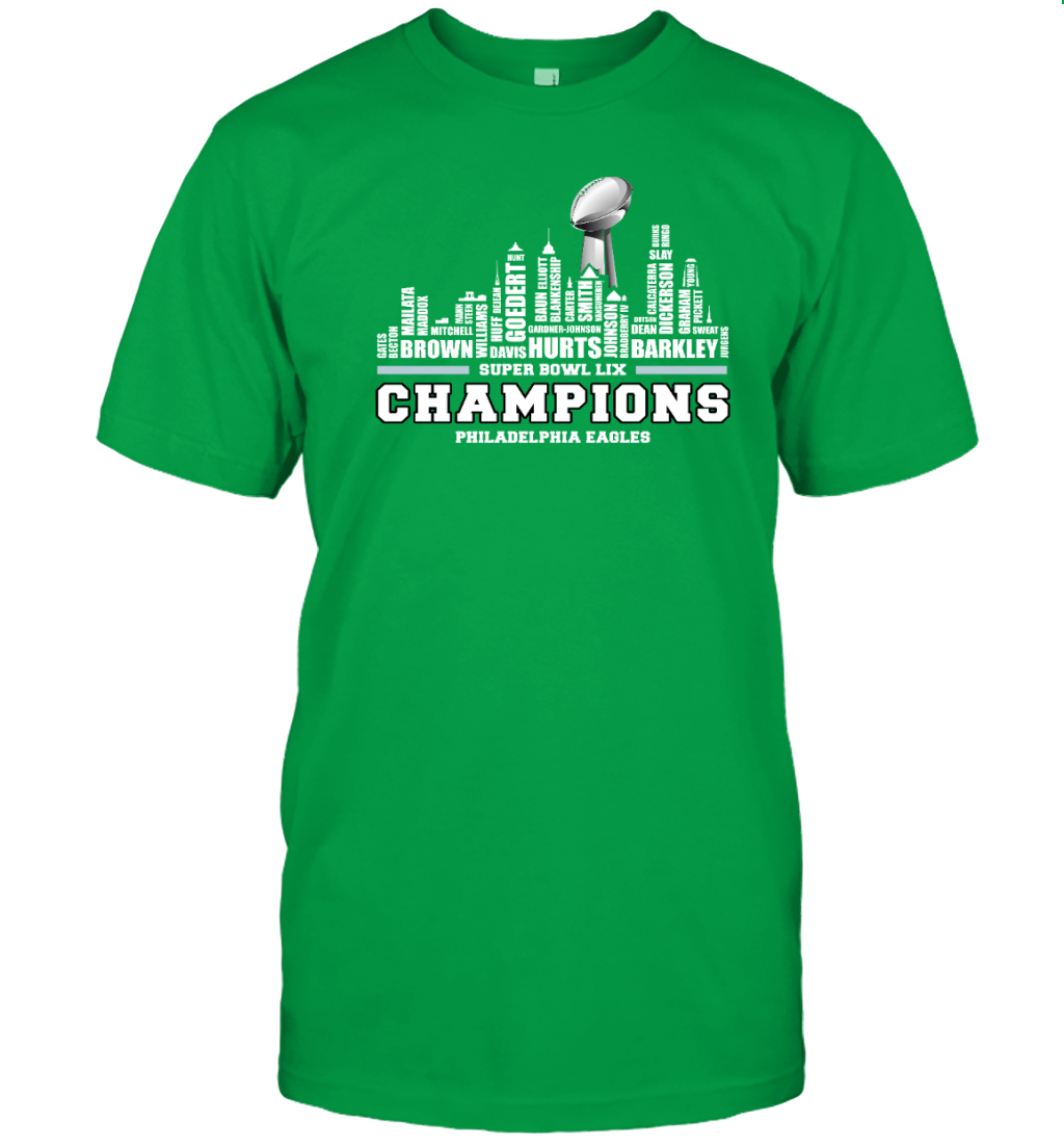 Philadelphia Eagles Super Bowl LIX Champions T-Shirt for Fans Green Tee