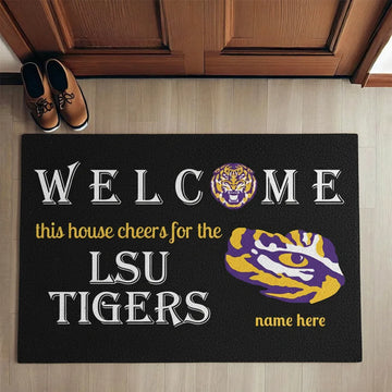 Customized Welcome This House Cheers For The LSU Tigers Mat For Fans