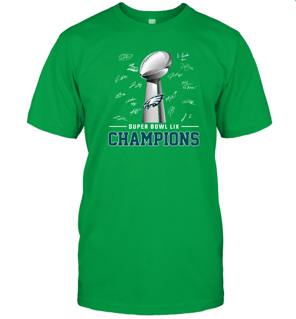 Philadelphia Eagles Signature Super Bowl LIX Champions T-Shirt for Fans