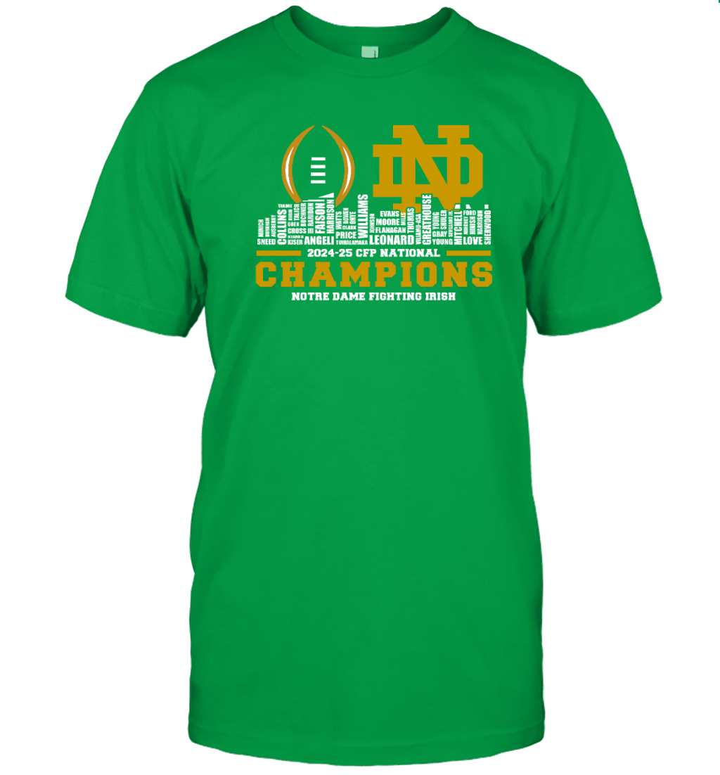 Notre Dame Fighting Irish 2024-25 CFP National Champions T-Shirt for Fans