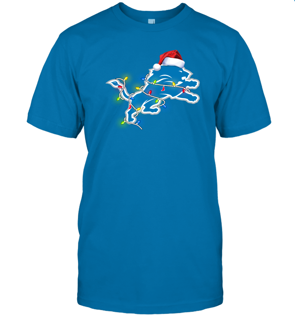 Detroit Lions Christmas light T-shirt for Fans