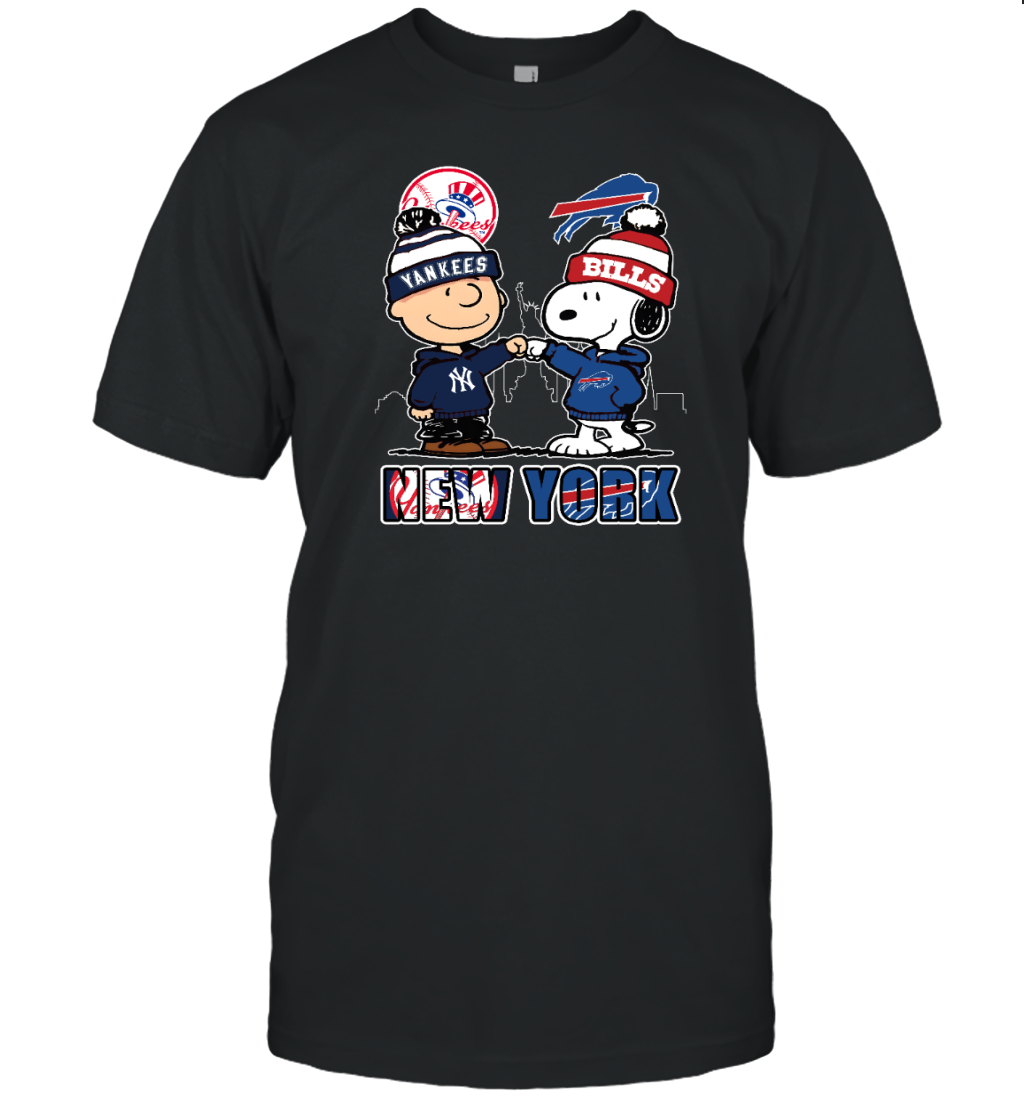 New York Yankees x Buffalo Bills Snoopy Shirt – NY Baseball & Buffalo Football Fan Tee