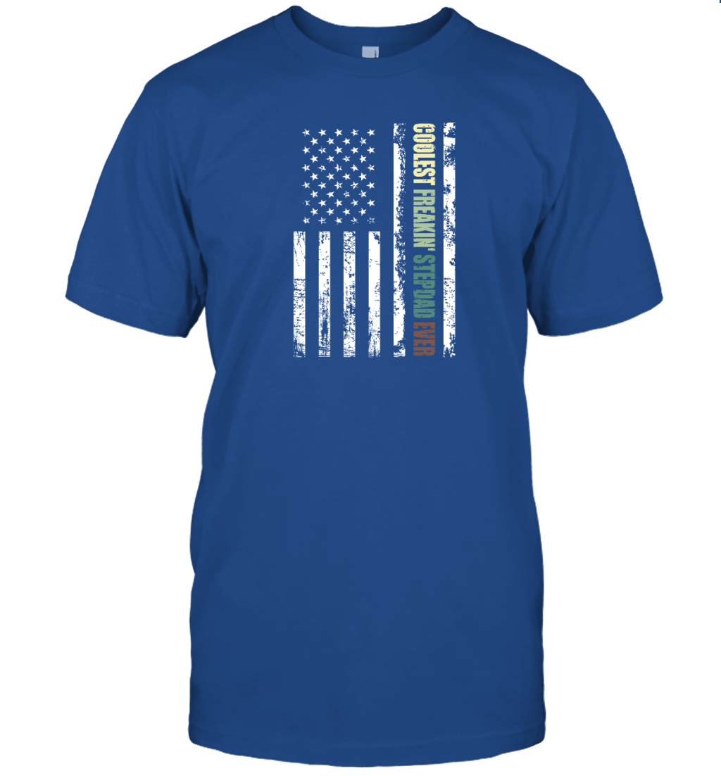 Coolest Freakin Stepdad Ever American Flag Shirt