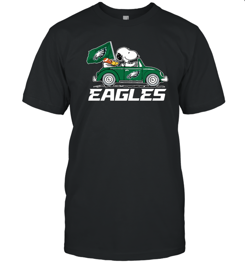 Philadelphia Eagles Snoopy Car T-Shirt For Fans St's Patrick Days Tee