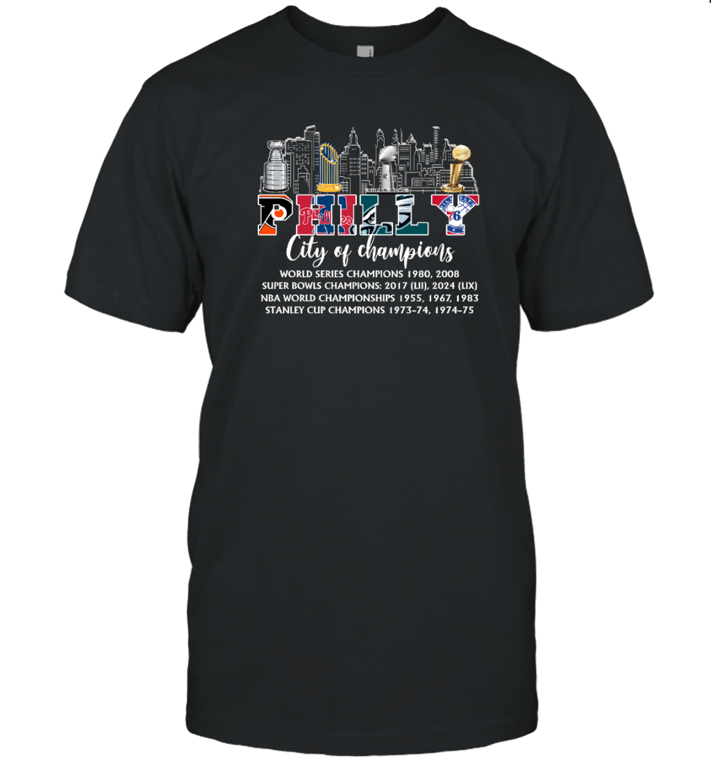 Philadelphia City Of Champions T-Shirt for Philly Fans
