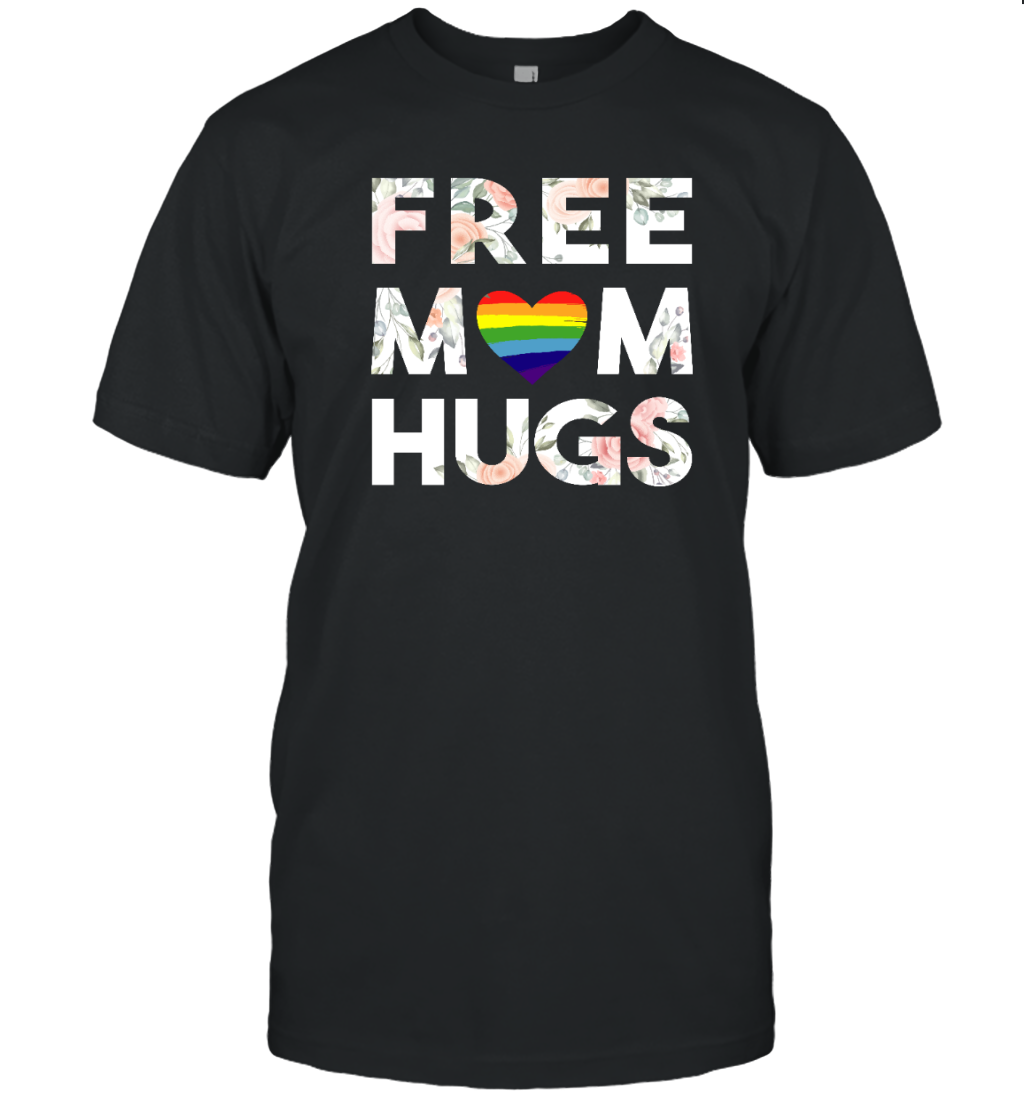 Free Mom Hugs Floral LGBTQ Pride Heart Shirt