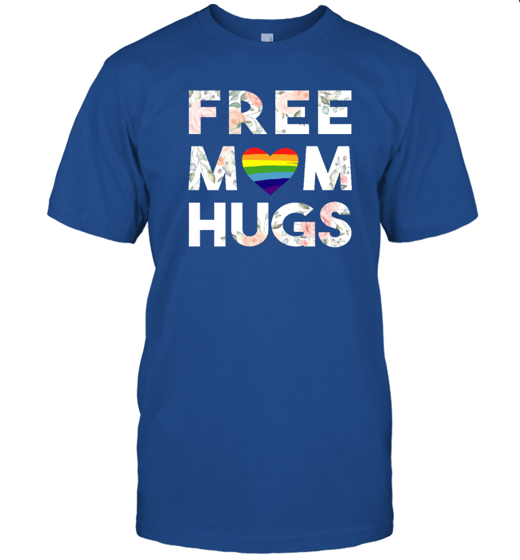 Free Mom Hugs Floral LGBTQ Pride Heart Shirt
