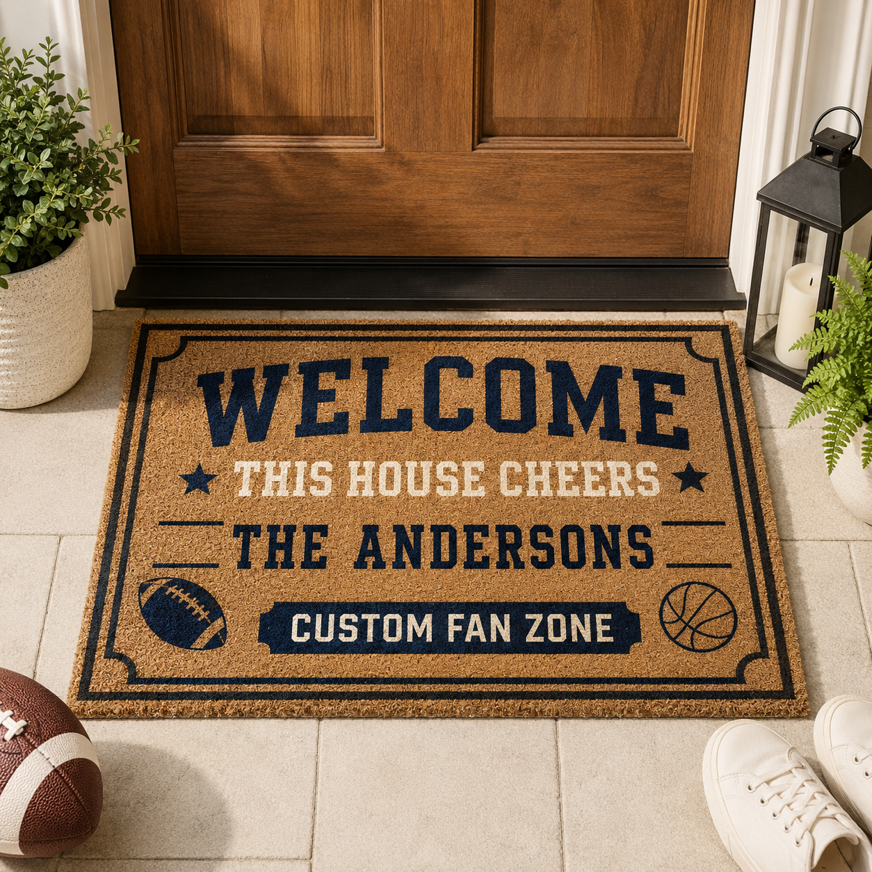 Custom sports fan doormat